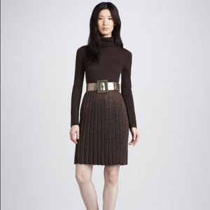 Alice and Olivia Pleated Turtleneck Dress